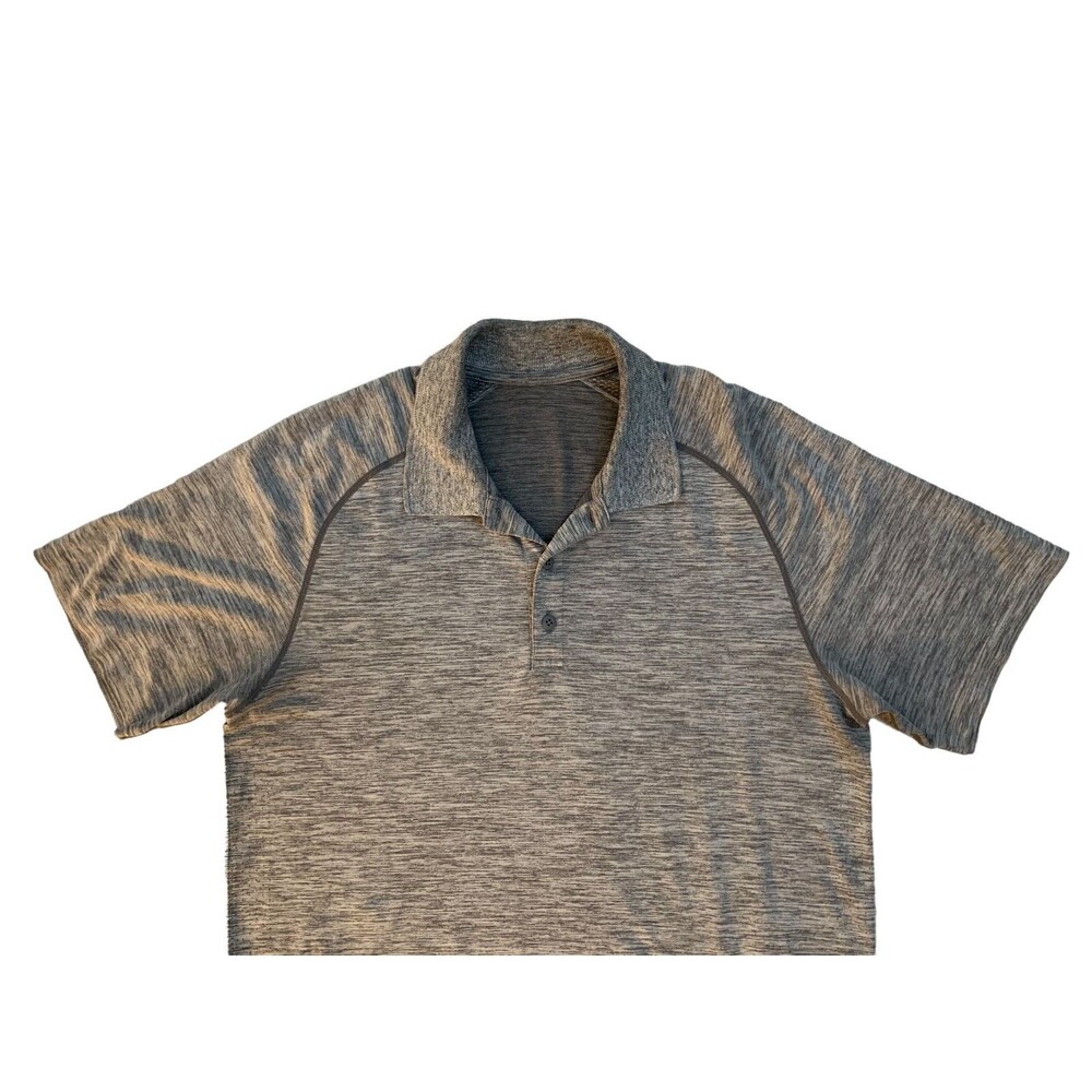 Lululemon Men's size L Gray Metal Vent Tech Polo Shirt Get Outside Get Sweaty - Picture 2 of 7